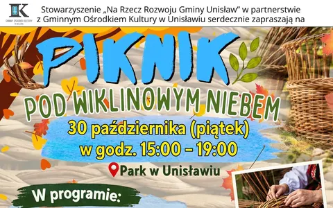 Plakat: „Piknik pod wiklinowym niebem” w Unisławiu (30 października)